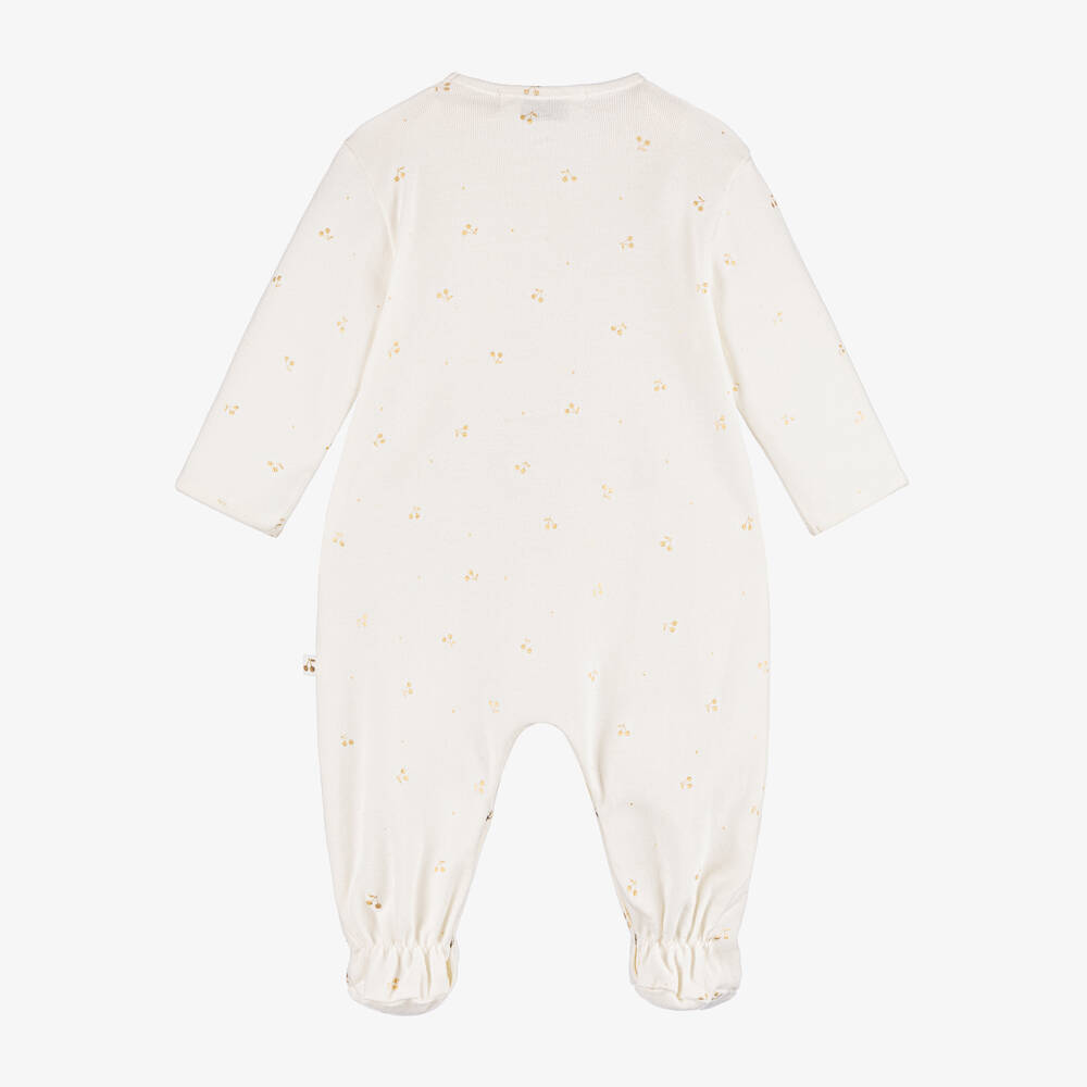 Bonpoint-أفرول بيبي غرو قطن لون عاجي وذهبي للأطفال | Childrensalon