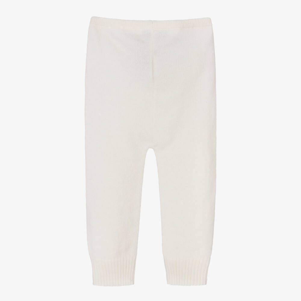 Bonpoint-Ivory Pure Cashmere Knitted Leggings | Childrensalon