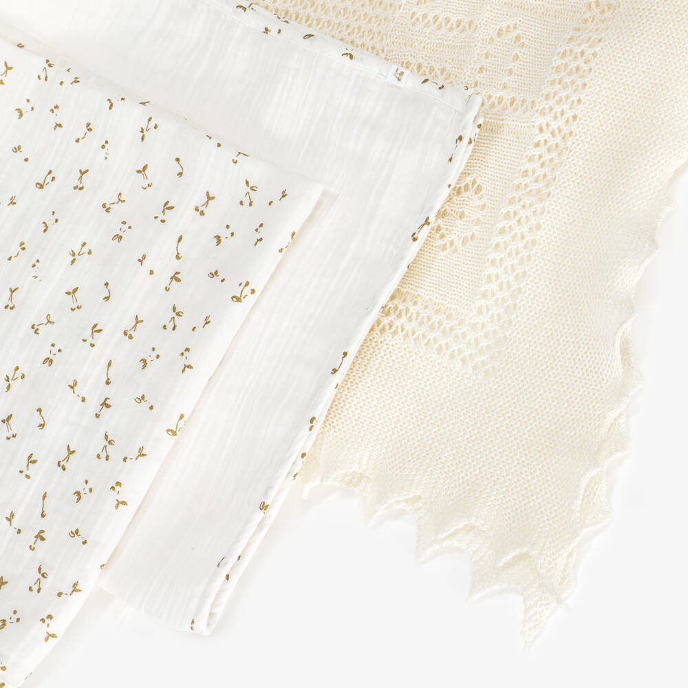 Bonpoint-Ivory & White Cotton Babysuit Gift Set | Childrensalon