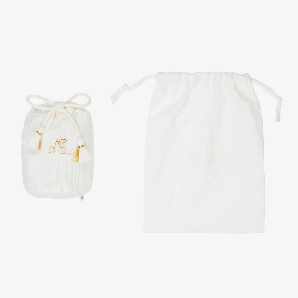 Bonpoint-Ivory & White Cotton Babysuit Gift Set | Childrensalon