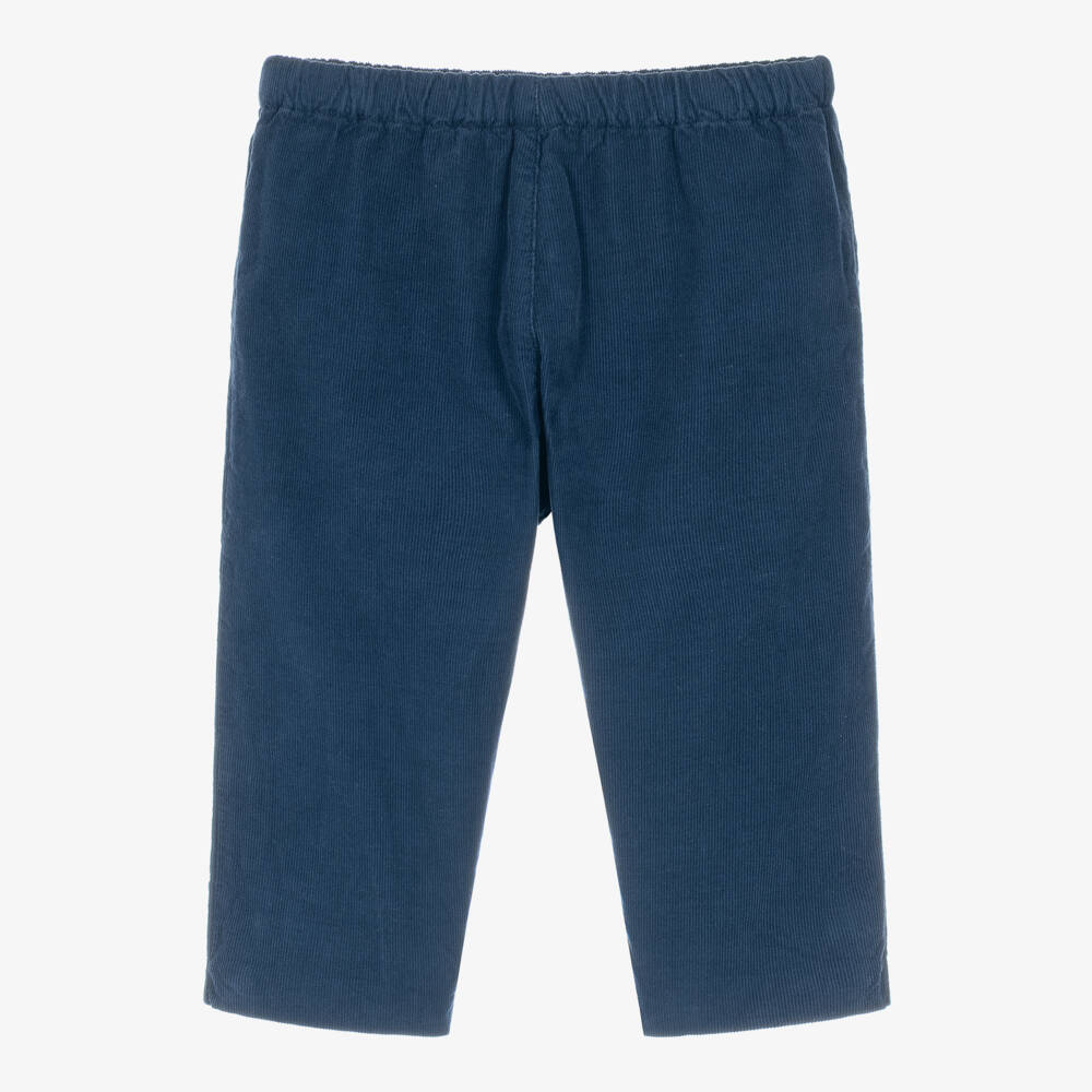 Bonpoint-Navy Blue Pull-On Corduroy Trousers | Childrensalon