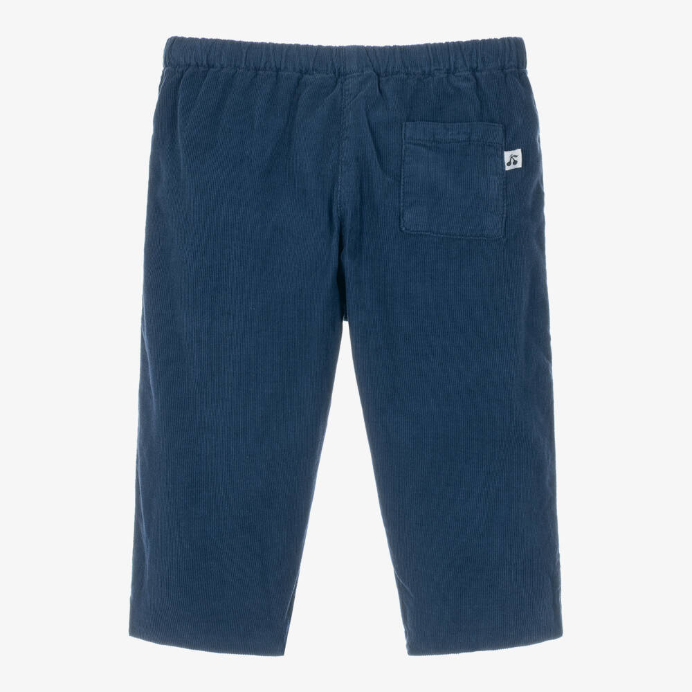 Bonpoint-Navy Blue Pull-On Corduroy Trousers | Childrensalon