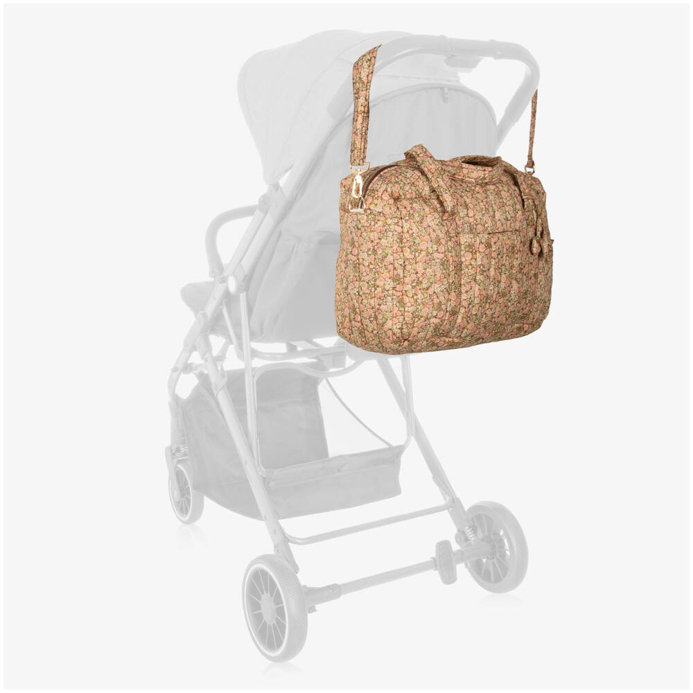 Bonpoint-Пеленальная сумка розовая хлопковая в цветочек (40см) | Childrensalon