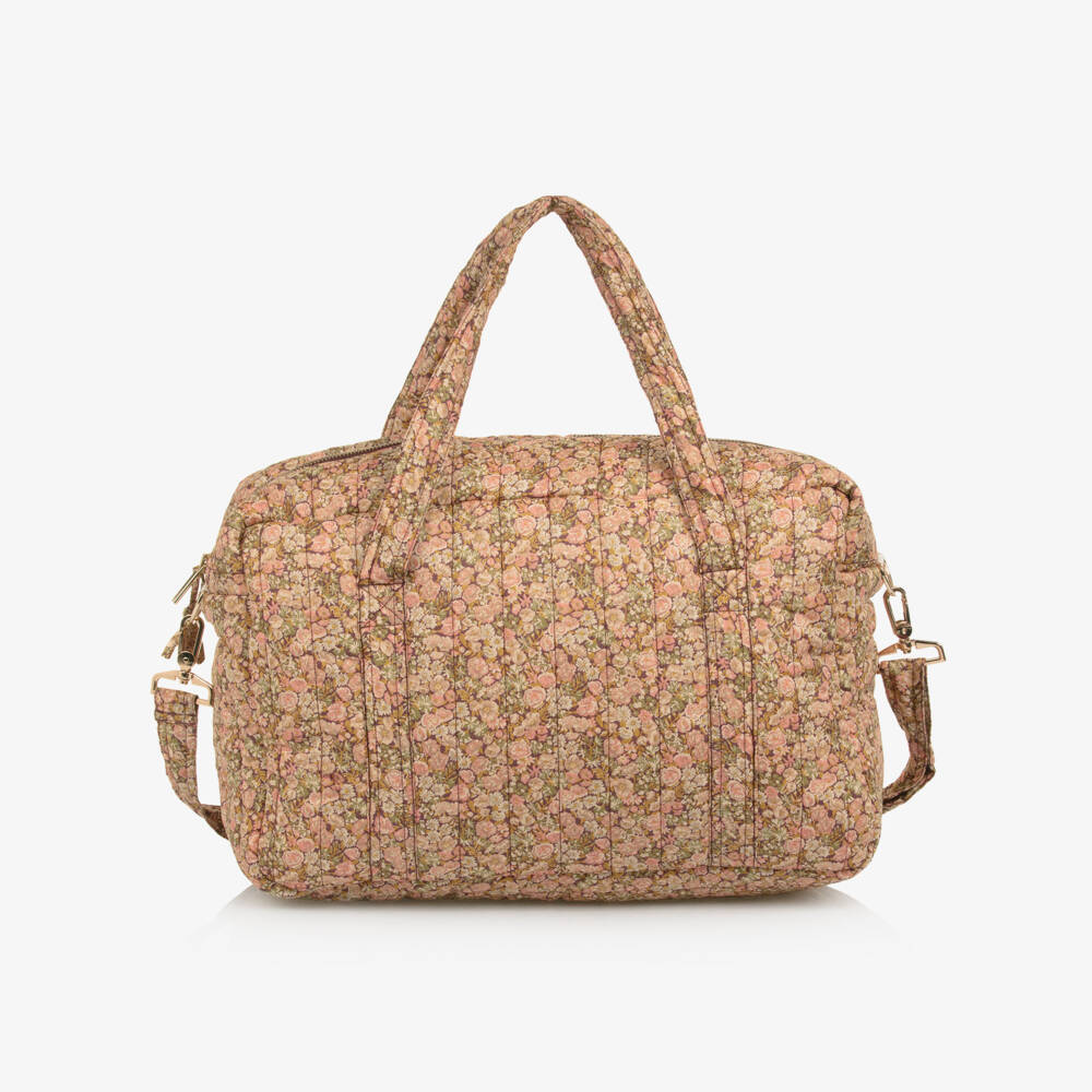 Bonpoint-Пеленальная сумка розовая хлопковая в цветочек (40см) | Childrensalon