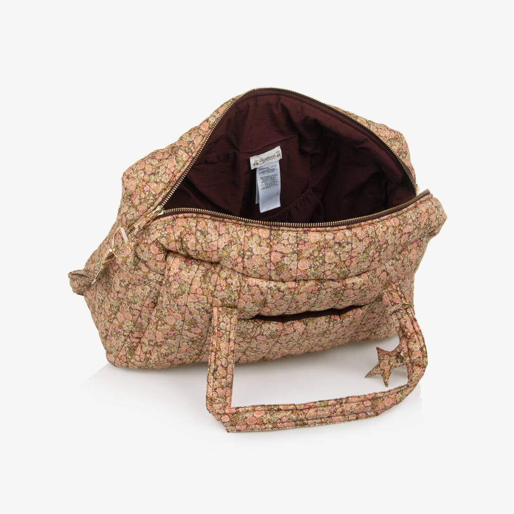 Bonpoint-Пеленальная сумка розовая хлопковая в цветочек (40см) | Childrensalon