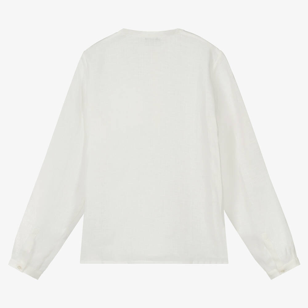 Bonpoint-Teen Boys Ivory Linen Shirt  | Childrensalon