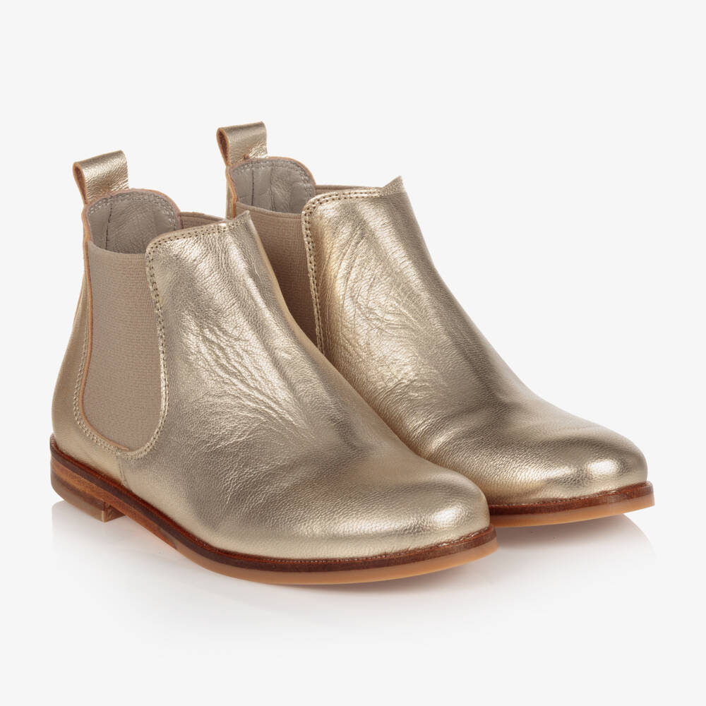 Bonpoint Teen Girls Gold Leather Boots Childrensalon