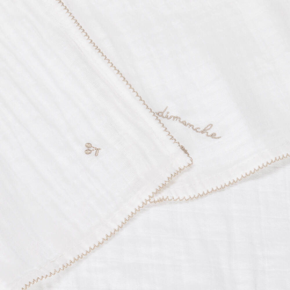 Bonpoint-مجموعة 7 قطع قطن موسلين لون أبيض (62سم) | Childrensalon