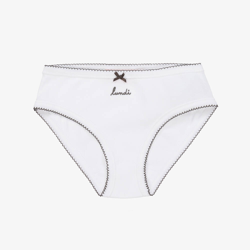 Bonpoint-White Days Of The Week Cotton Knickers Gift Set | Childrensalon