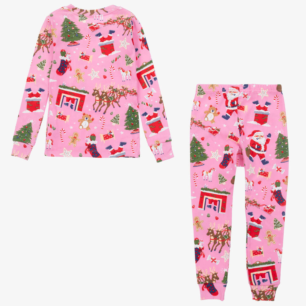 Books to Bed-Girls Pink Festive Pyjamas & Book Set | Childrensalon