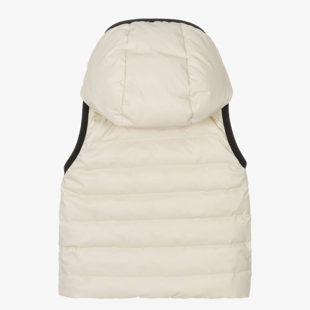 BOSS-Baby Boys Beige Down Padded Reversible Gilet | Childrensalon