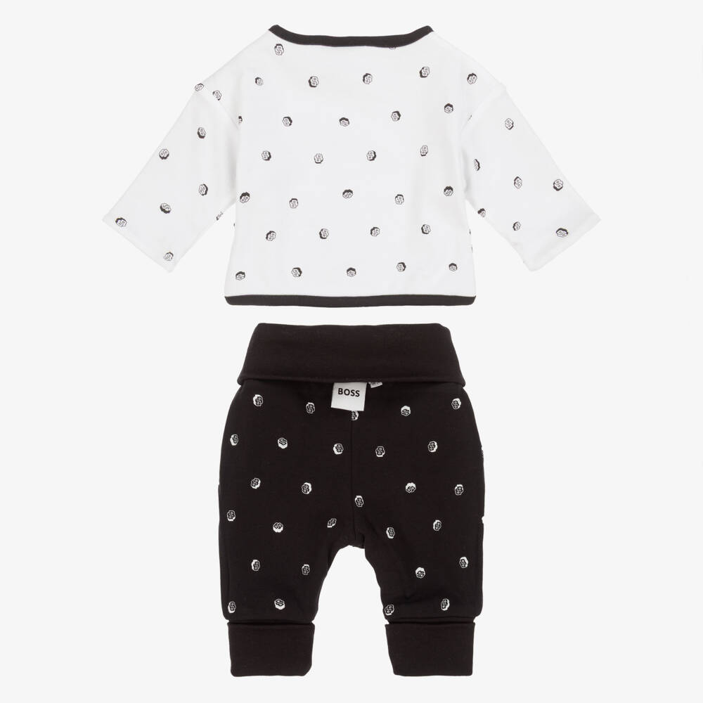 BOSS-Baby Boys Black Trouser Set With Reversible Top | Childrensalon