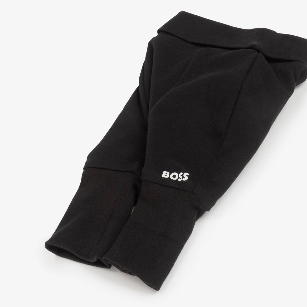 BOSS-Baby Boys Black Trouser Set With Reversible Top | Childrensalon