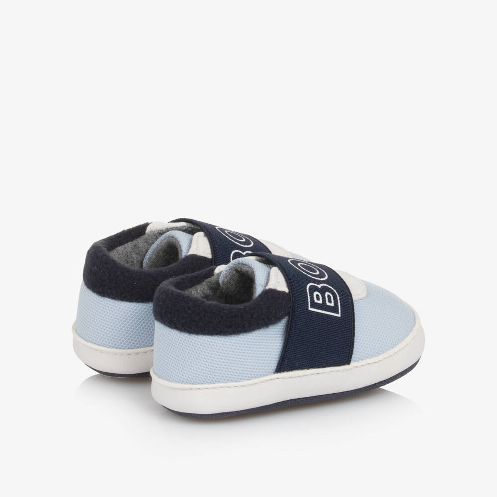 BOSS-Baby Boys Blue Canvas Pre-Walker Shoes | Childrensalon