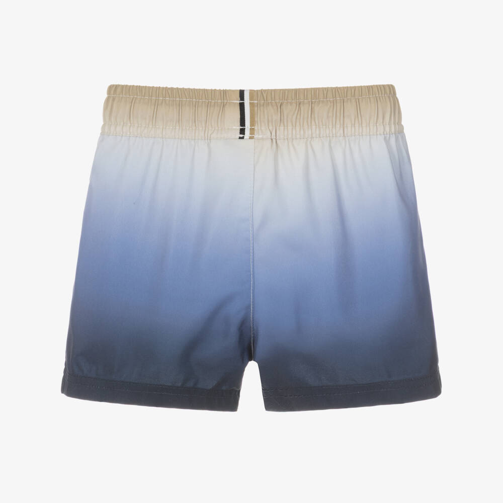 BOSS-Baby Boys Blue Ombré Swim Shorts | Childrensalon