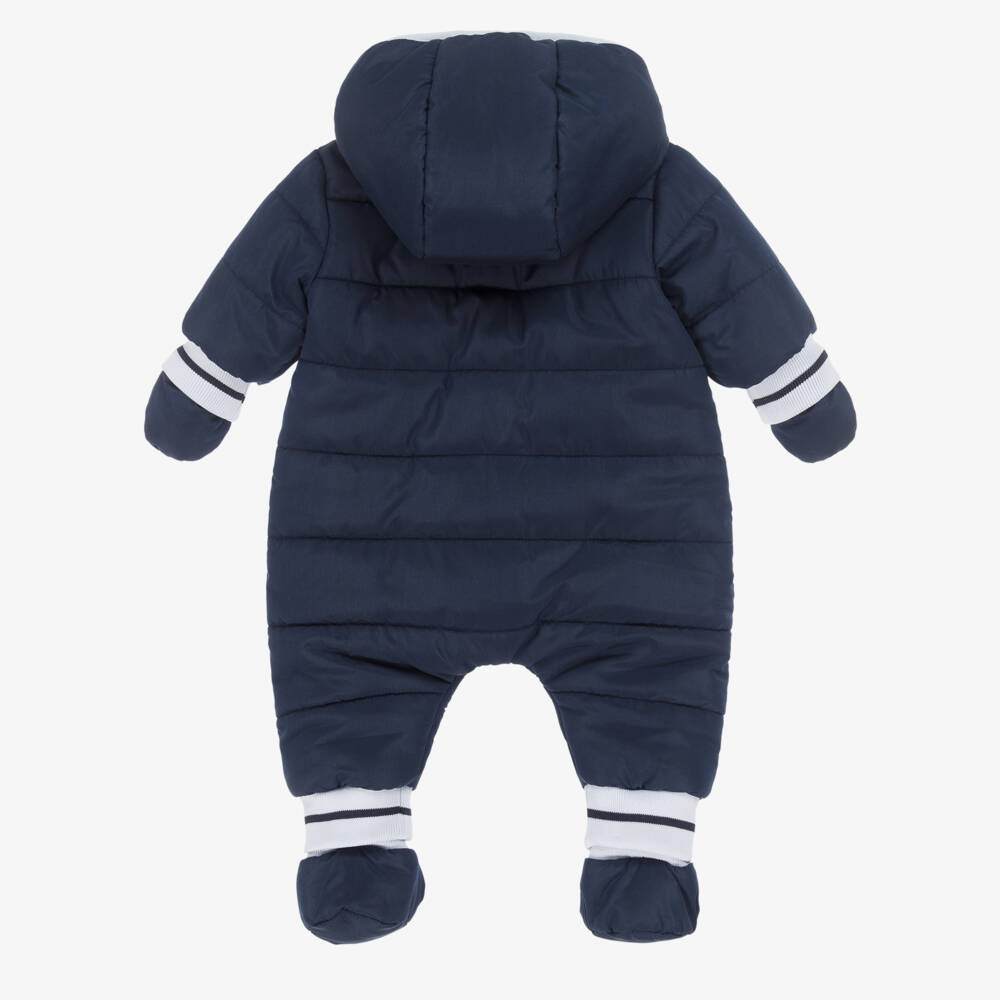 BOSS Baby Boys Monogram Snowsuit in Navy