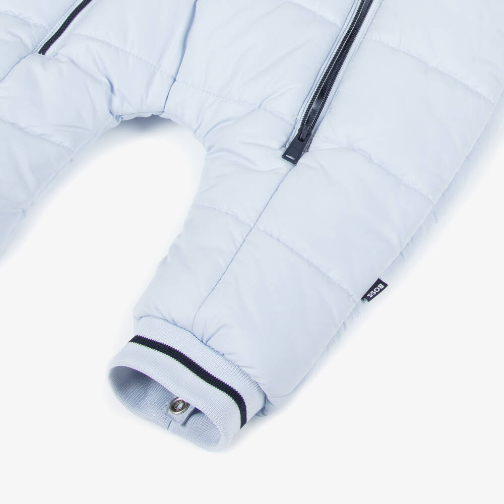 BOSS-Baby Boys Blue Snowsuit with Mittens & Booties | Childrensalon