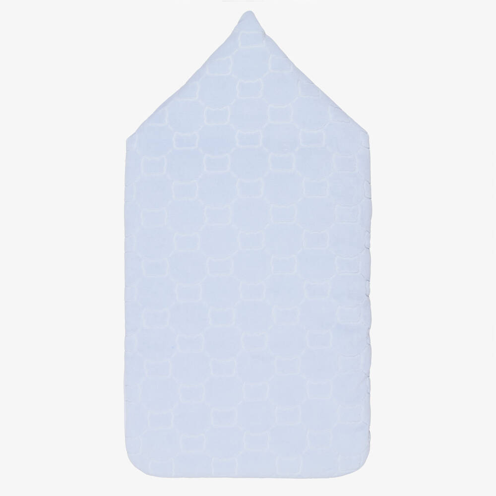 BOSS-Baby Boys Blue Velour Nest (80cm) | Childrensalon