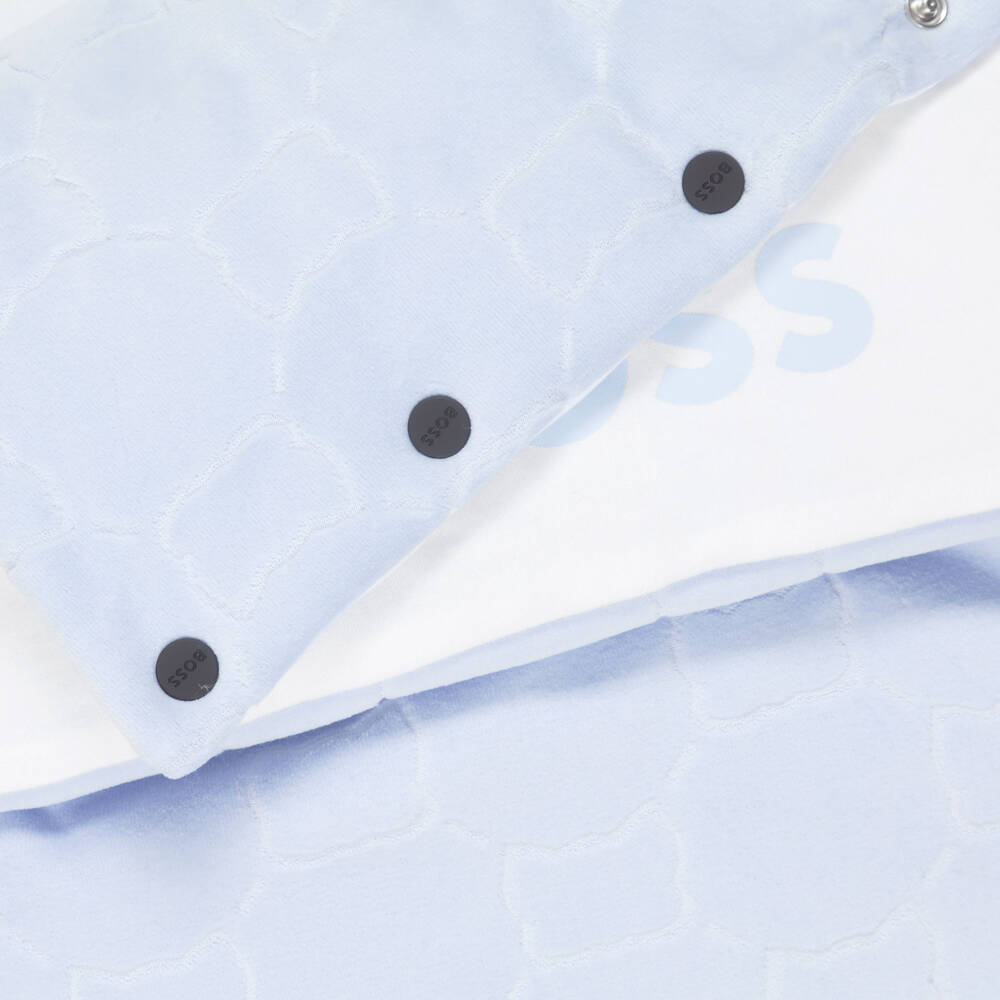BOSS-Baby Boys Blue Velour Nest (80cm) | Childrensalon