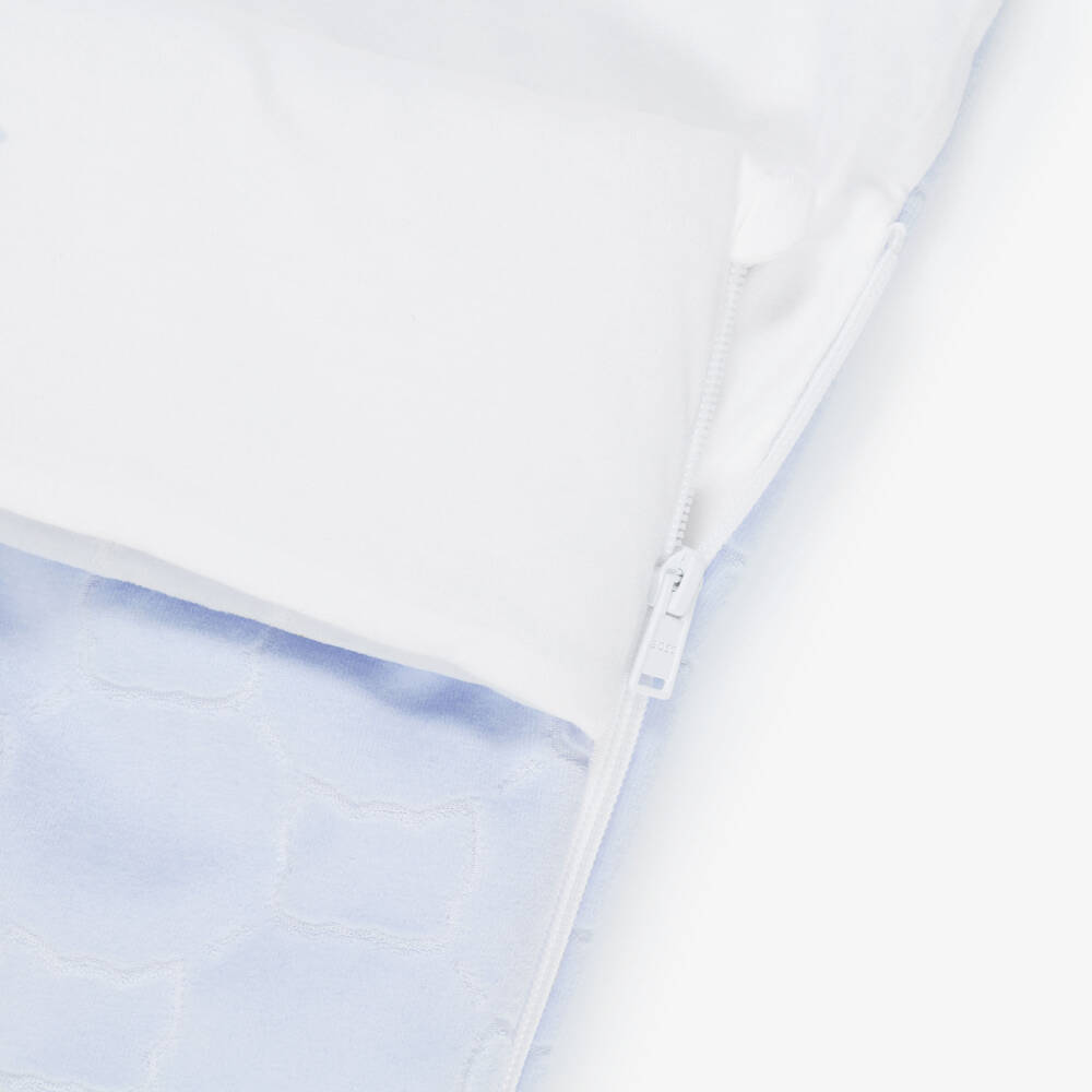 BOSS-Baby Boys Blue Velour Nest (80cm) | Childrensalon