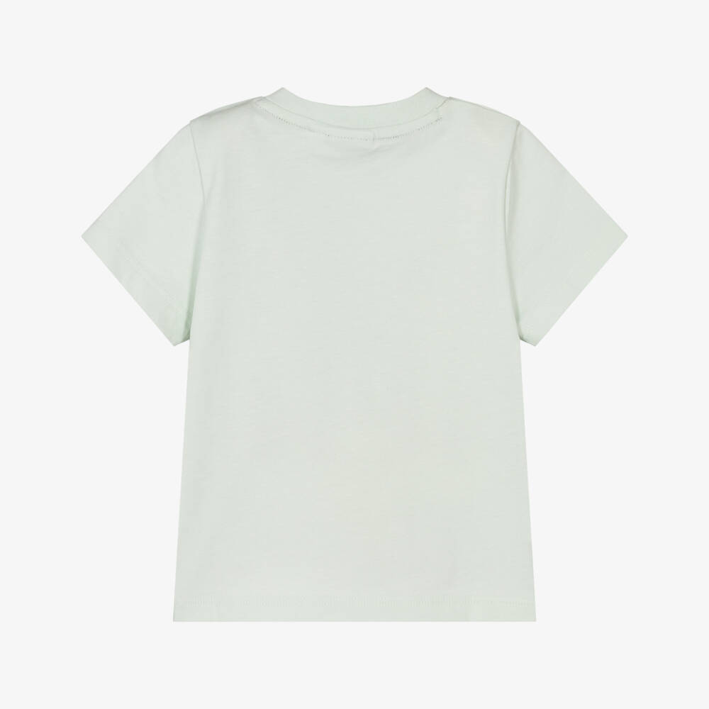 BOSS-Футболка мятно-зеленая из хлопкового трикотажа для мальчиков | Childrensalon