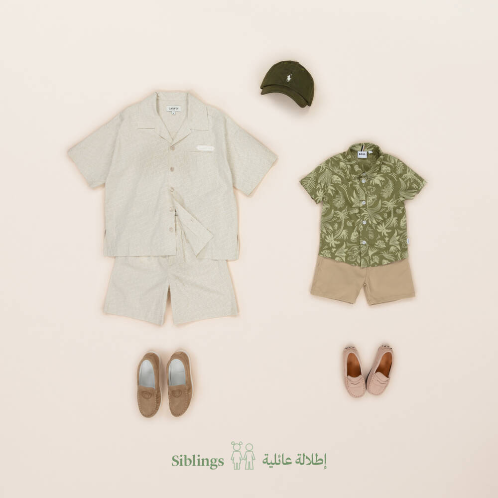 BOSS-Baby Boys Green Cotton Shirt | Childrensalon