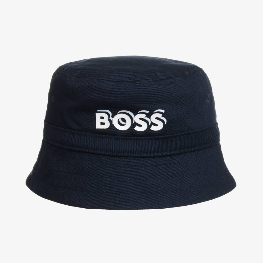 BOSS BOYS BLACK REVERSIBLE BUCKET HAT J53113