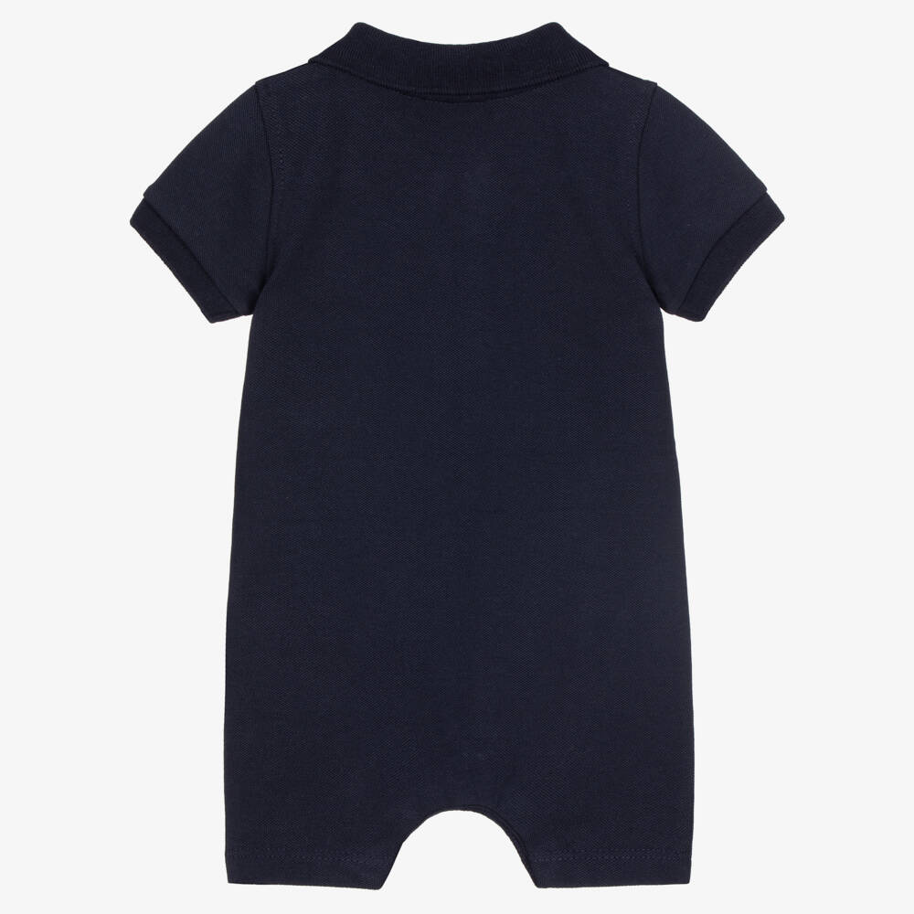BOSS-Baby Boys Navy Blue Cotton Piqué Shortie | Childrensalon