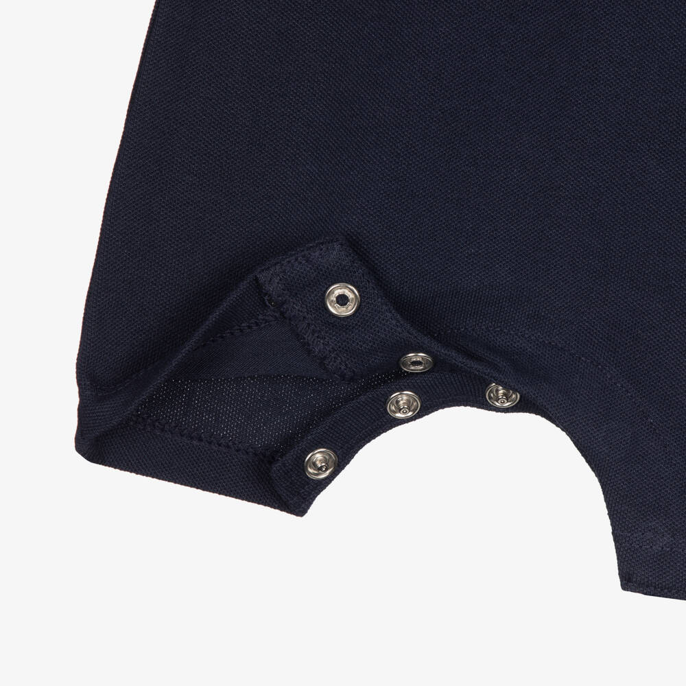 BOSS-Baby Boys Navy Blue Cotton Piqué Shortie | Childrensalon