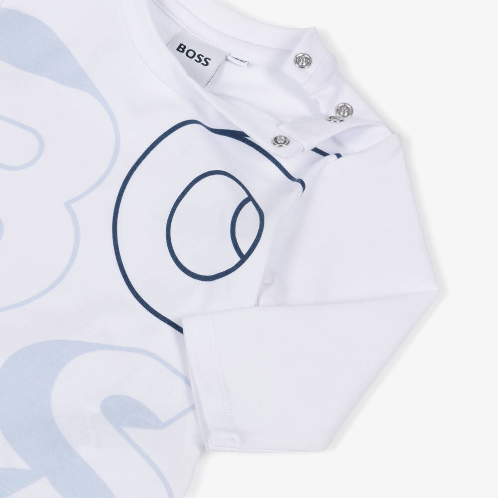 BOSS-Baby Boys Navy Blue Cotton Tracksuit Set | Childrensalon