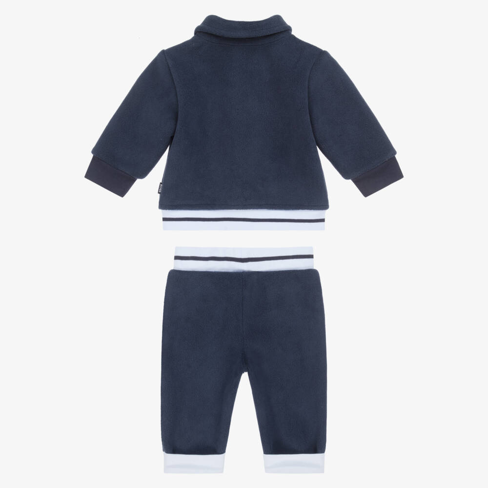 BOSS-Baby Boys Navy Blue Fleece Tracksuit | Childrensalon