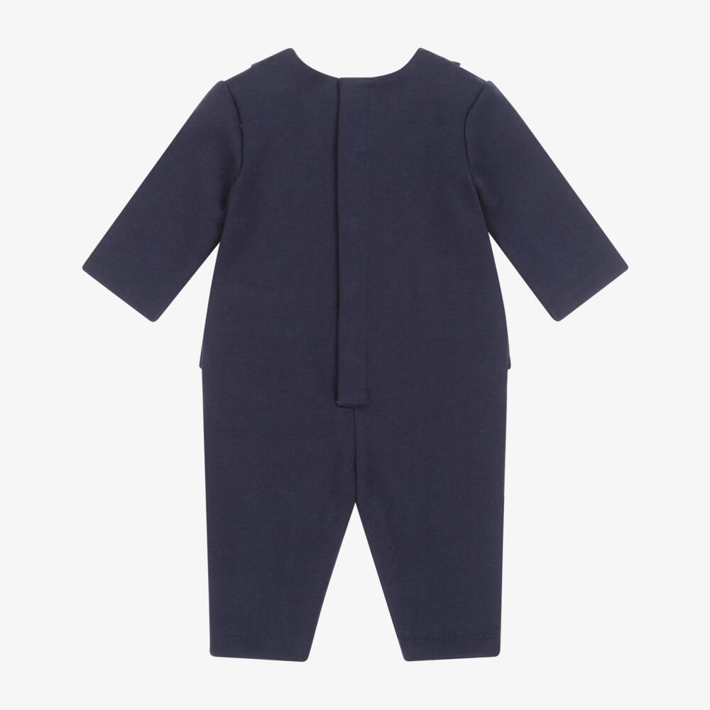 BOSS-Baby Boys Navy Blue Suit Romper | Childrensalon