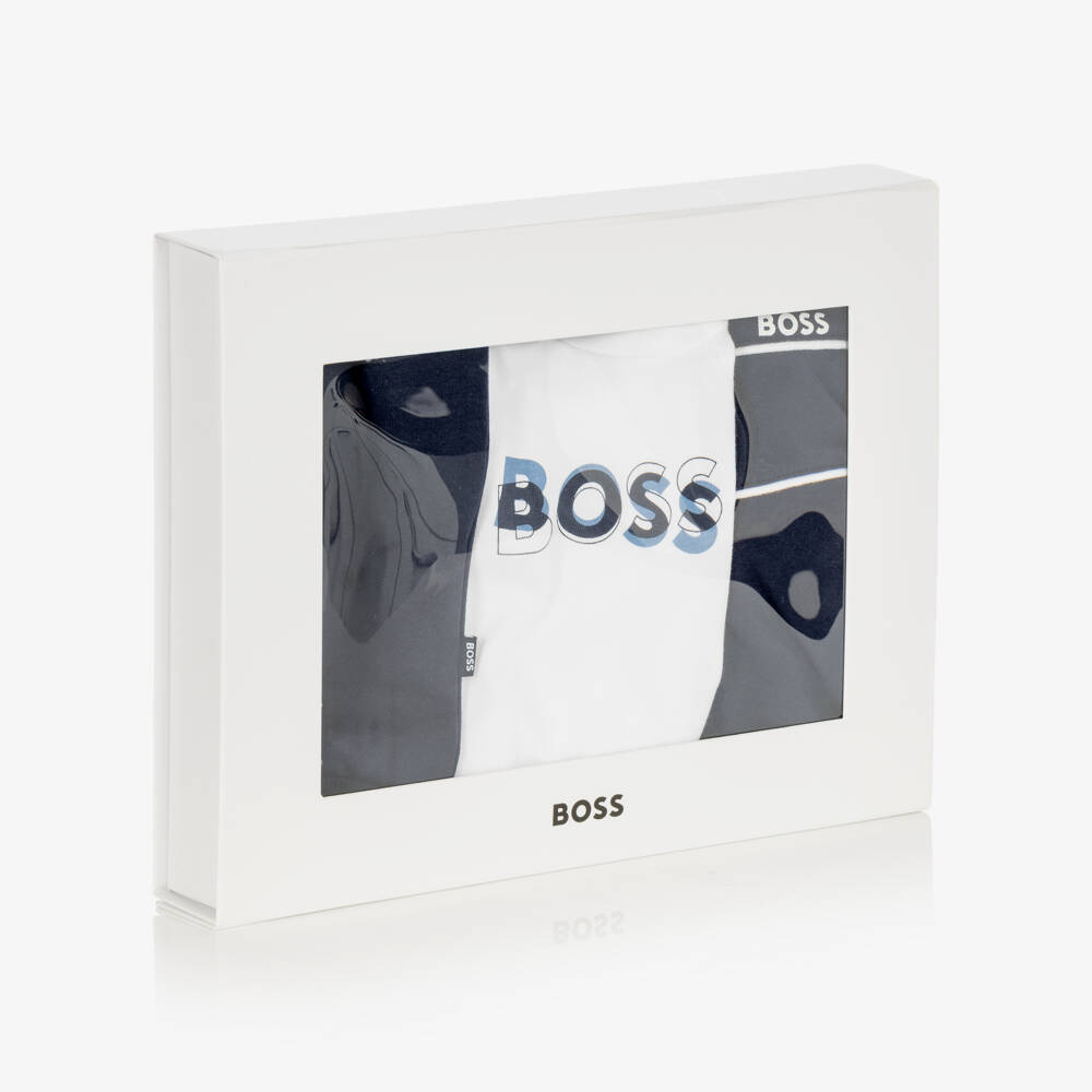 BOSS-Baby Boys Navy Blue Tracksuit Set | Childrensalon