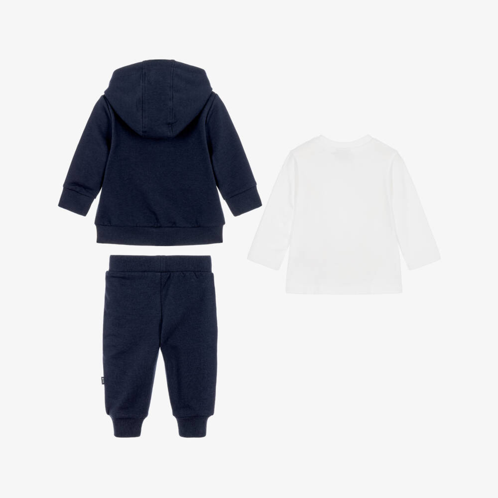 BOSS-Baby Boys Navy Blue Tracksuit Set | Childrensalon
