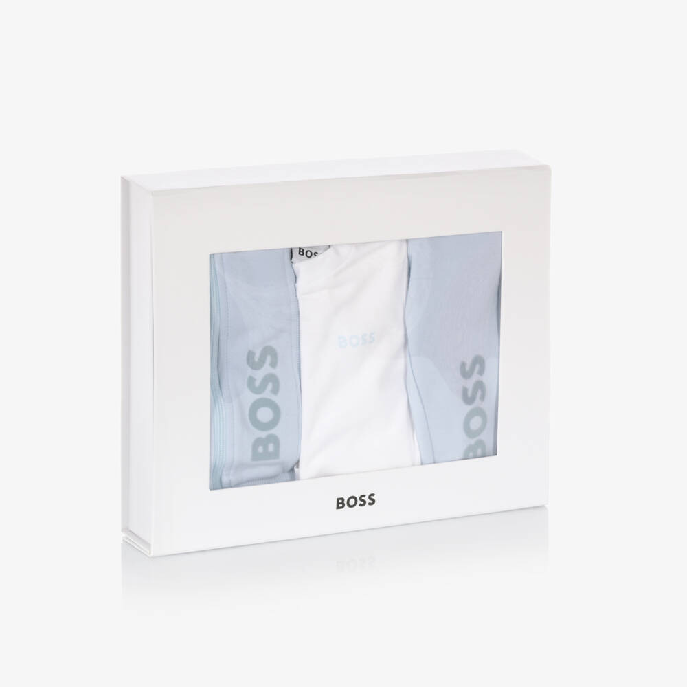 BOSS-Baby Boys Pale Beige Tracksuit Set | Childrensalon