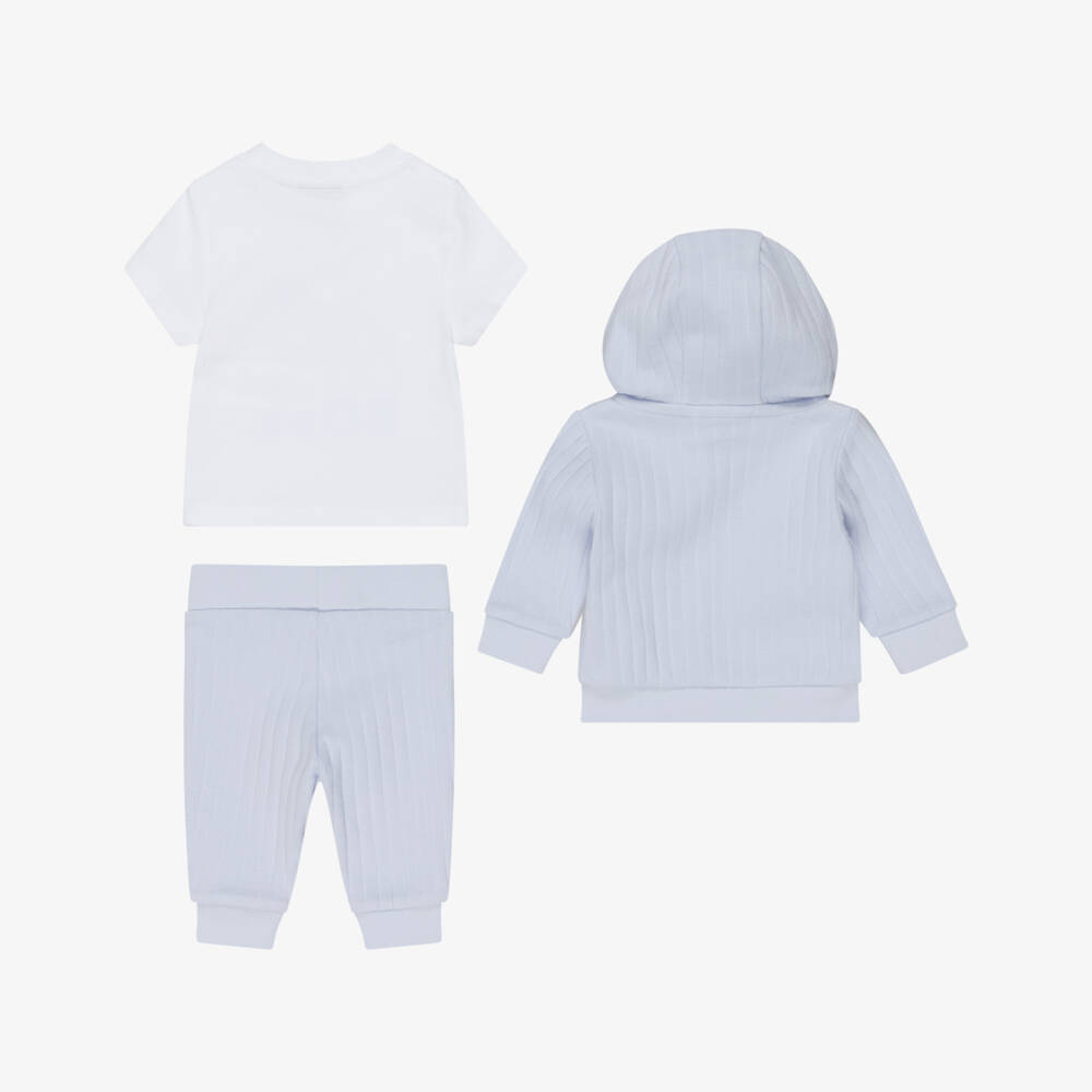 BOSS-Baby Boys Pale Blue 3-Piece Tracksuit Set | Childrensalon