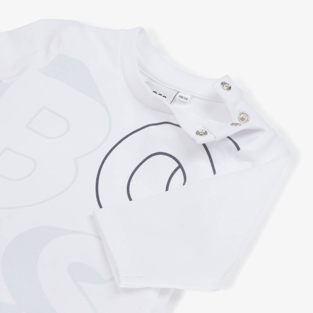 BOSS-Baby Boys Pale Blue Cotton Tracksuit Set | Childrensalon