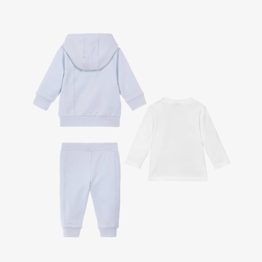BOSS-Baby Boys Pale Blue Tracksuit Set | Childrensalon