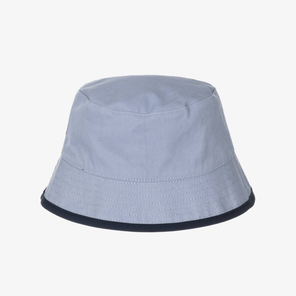 BOSS-Baby Boys Reversible Blue Logo Bucket Hat | Childrensalon