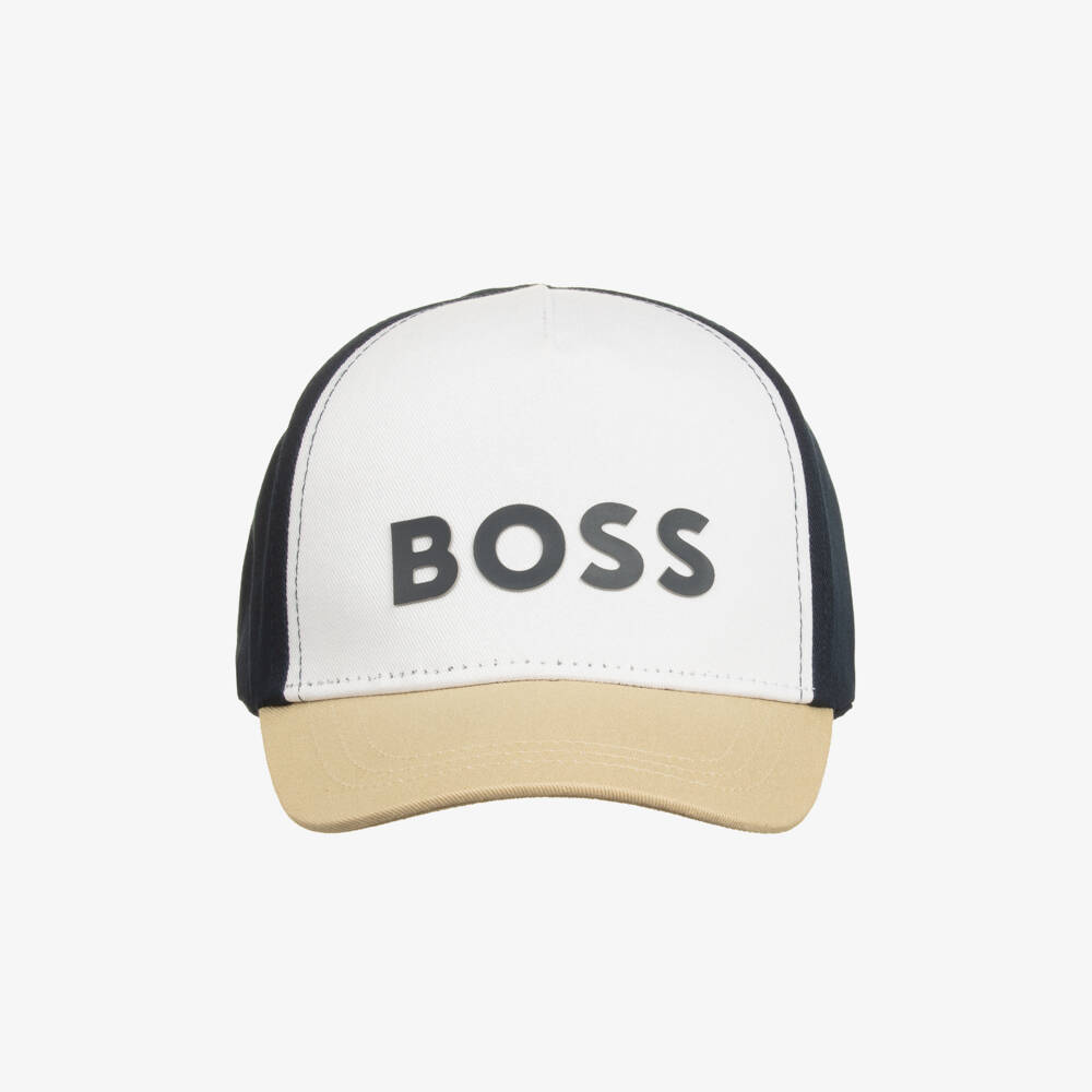 BOSS-Baby Boys Tricolour Cotton Cap | Childrensalon