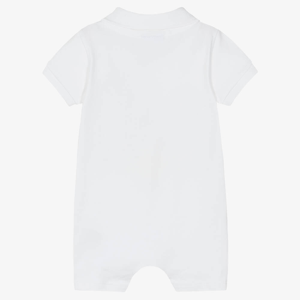 BOSS-بودي سوت قطن بيكيه لون أبيض للأولاد الرضع | Childrensalon