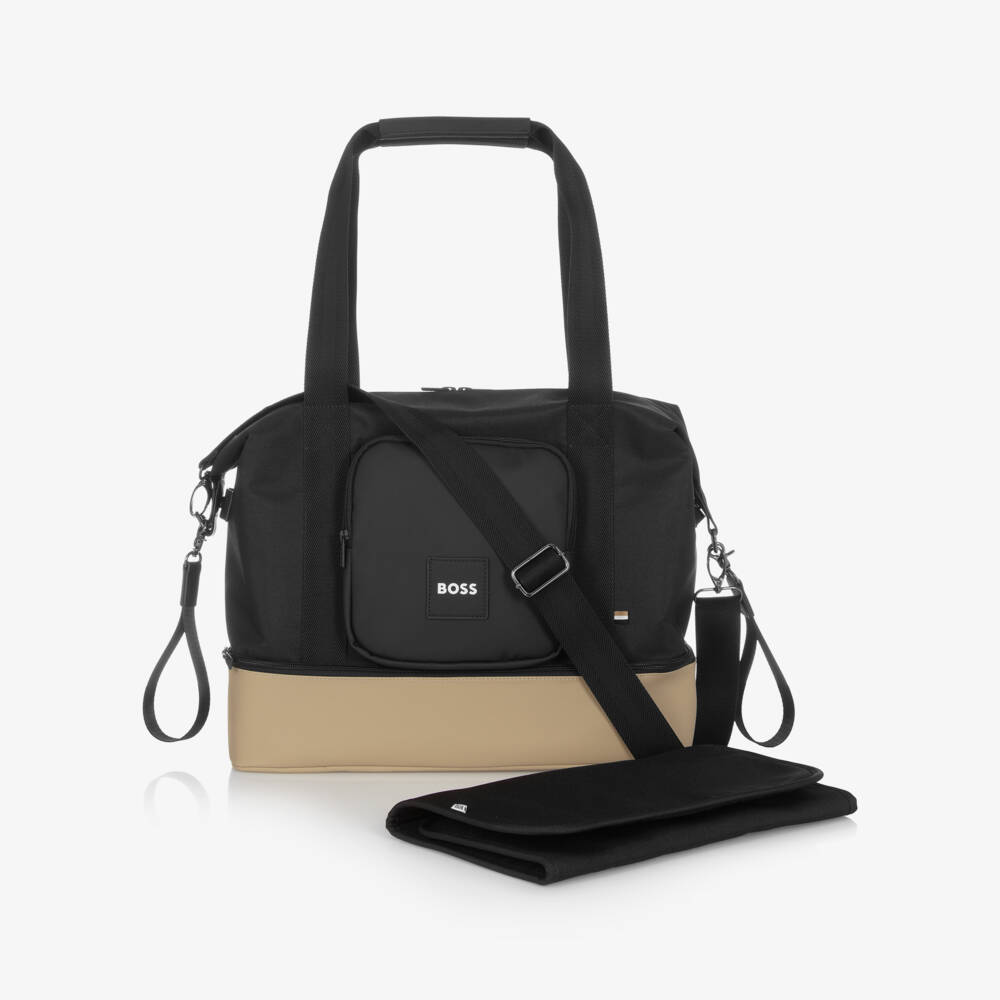 BOSS-Black & Beige Large Changing Bag (39cm) | Childrensalon