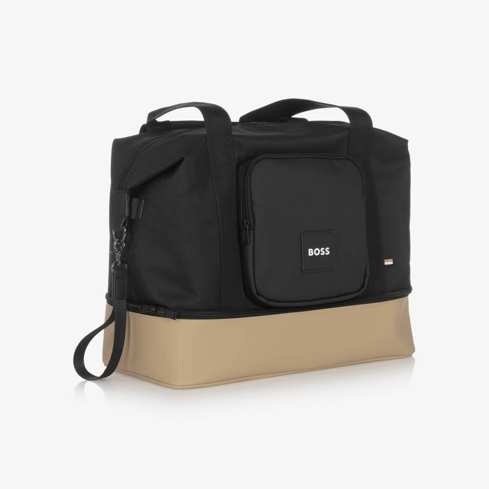 BOSS-Black & Beige Large Changing Bag (39cm) | Childrensalon