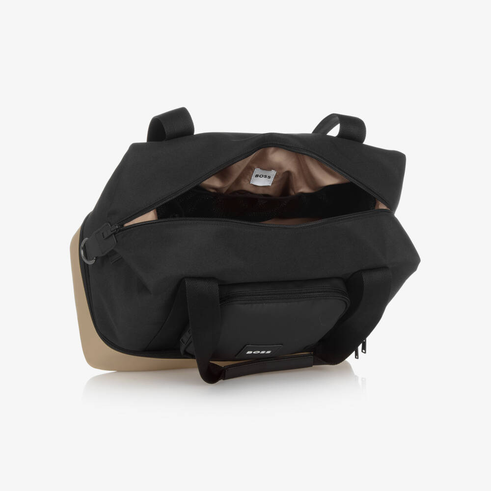BOSS-Black & Beige Large Changing Bag (39cm) | Childrensalon
