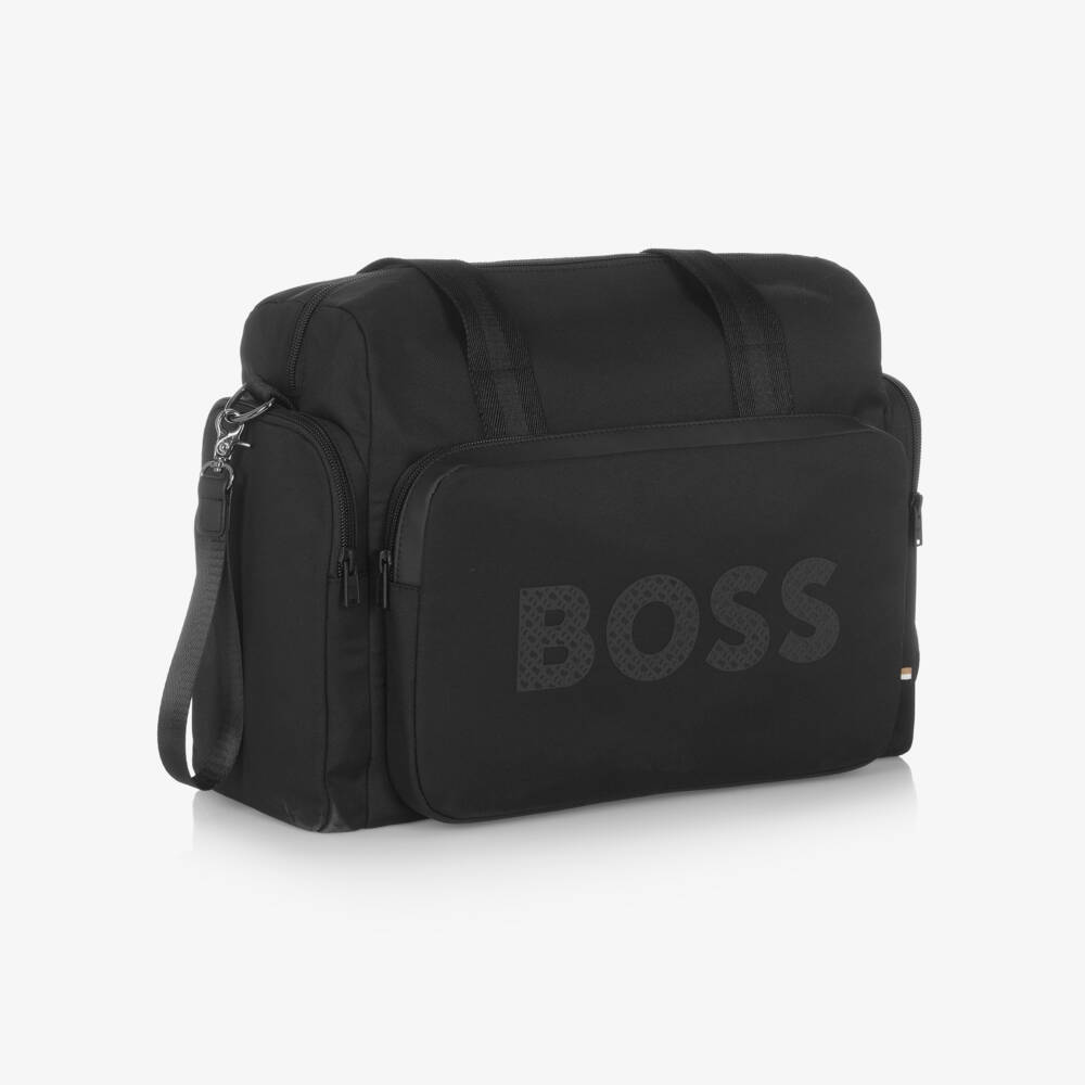 BOSS-Black Canvas Changing Bag with Tonal Logo (35cm) | Childrensalon