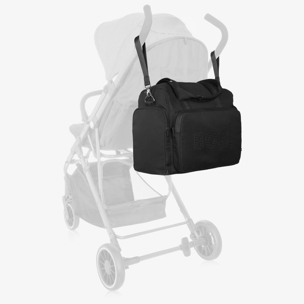 BOSS-Black Canvas Changing Bag with Tonal Logo (35cm) | Childrensalon