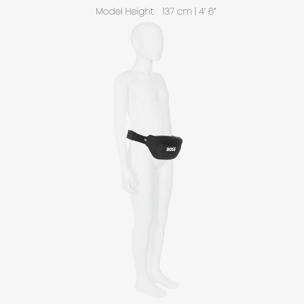 BOSS-Black Logo Zipped Belt Bag (27cm) | Childrensalon