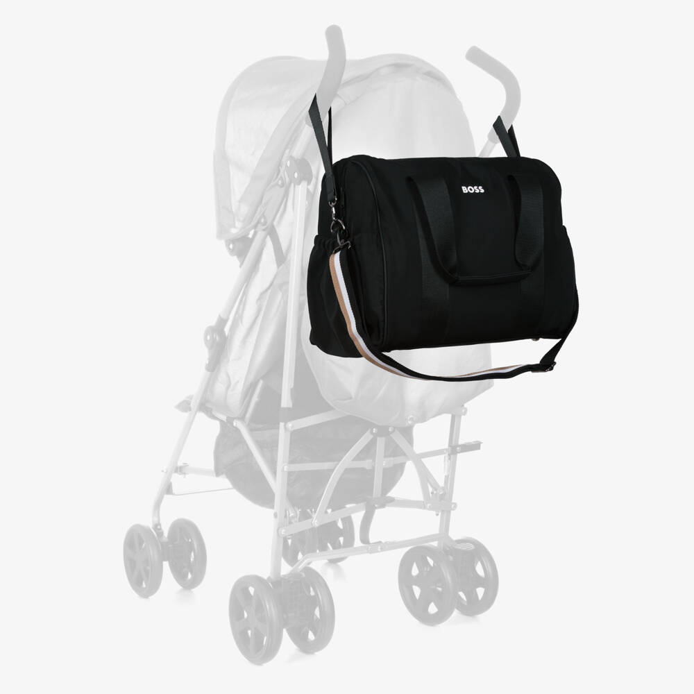 BOSS-Black Overnight Changing Bag with Logo Strap (38cm) | Childrensalon