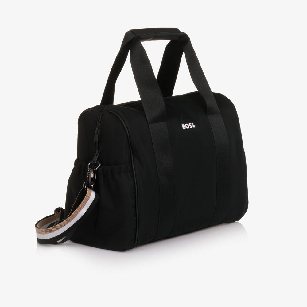 BOSS-Black Overnight Changing Bag with Logo Strap (38cm) | Childrensalon