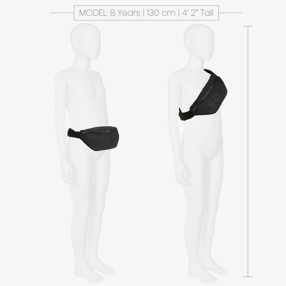BOSS-Black Zip-Up Belt Bag (27cm) | Childrensalon
